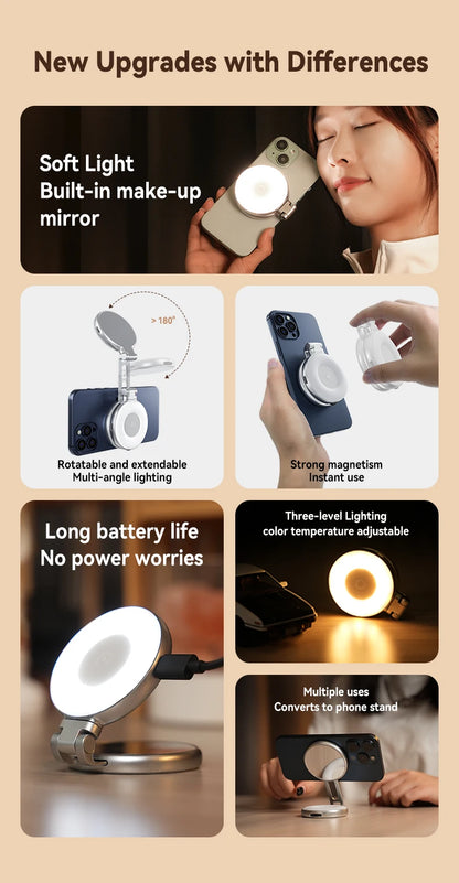 Empuñadura Magnética TELESIN Fun Shot con Control Remoto – Soporte de Cámara para Teléfonos Android e iOS