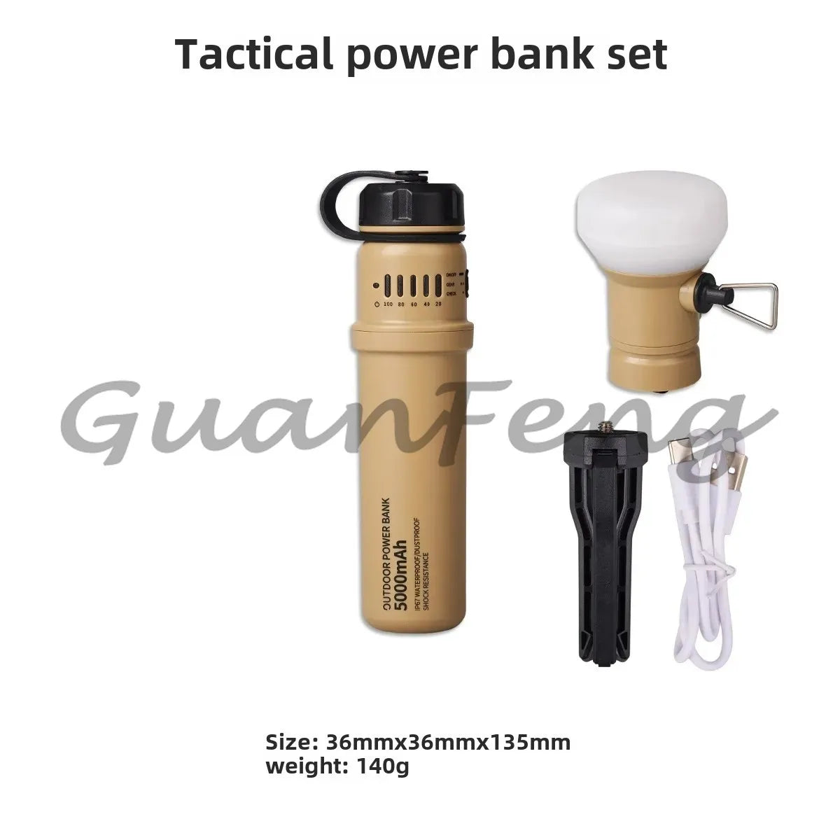 Power Bank Multifuncional con Luz Retro para Camping