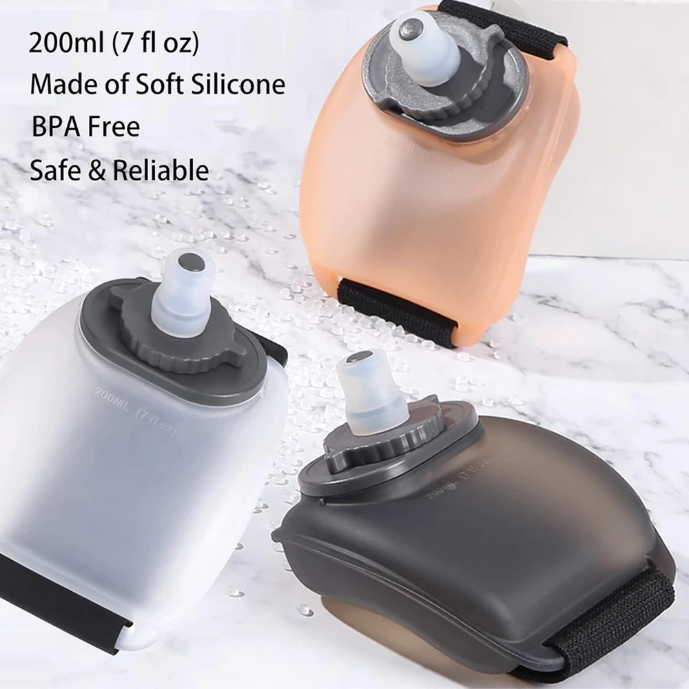 Botella de Agua de Muñeca 200 ml – Portátil, Manos Libres y Reutilizable para Running, Ciclismo y Deportes al Aire Libre