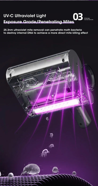Aspiradora Inalámbrica para Ácaros – Esterilizador UV y Limpieza Profunda
