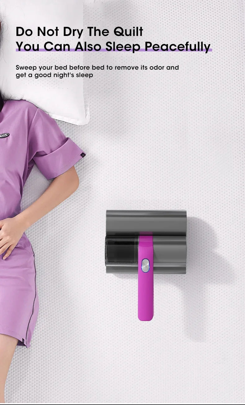 Aspiradora Inalámbrica para Ácaros – Esterilizador UV y Limpieza Profunda