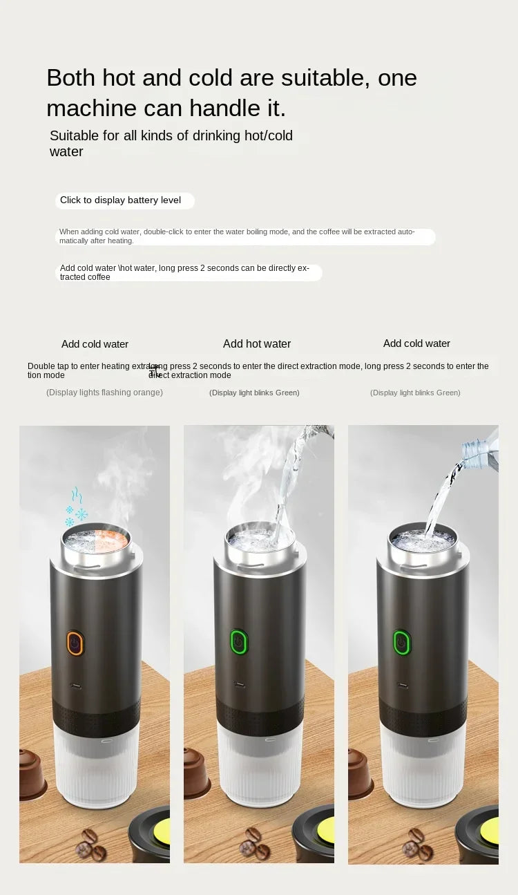 Cafetera Eléctrica Portátil e Inalámbrica – Espresso 3 en 1