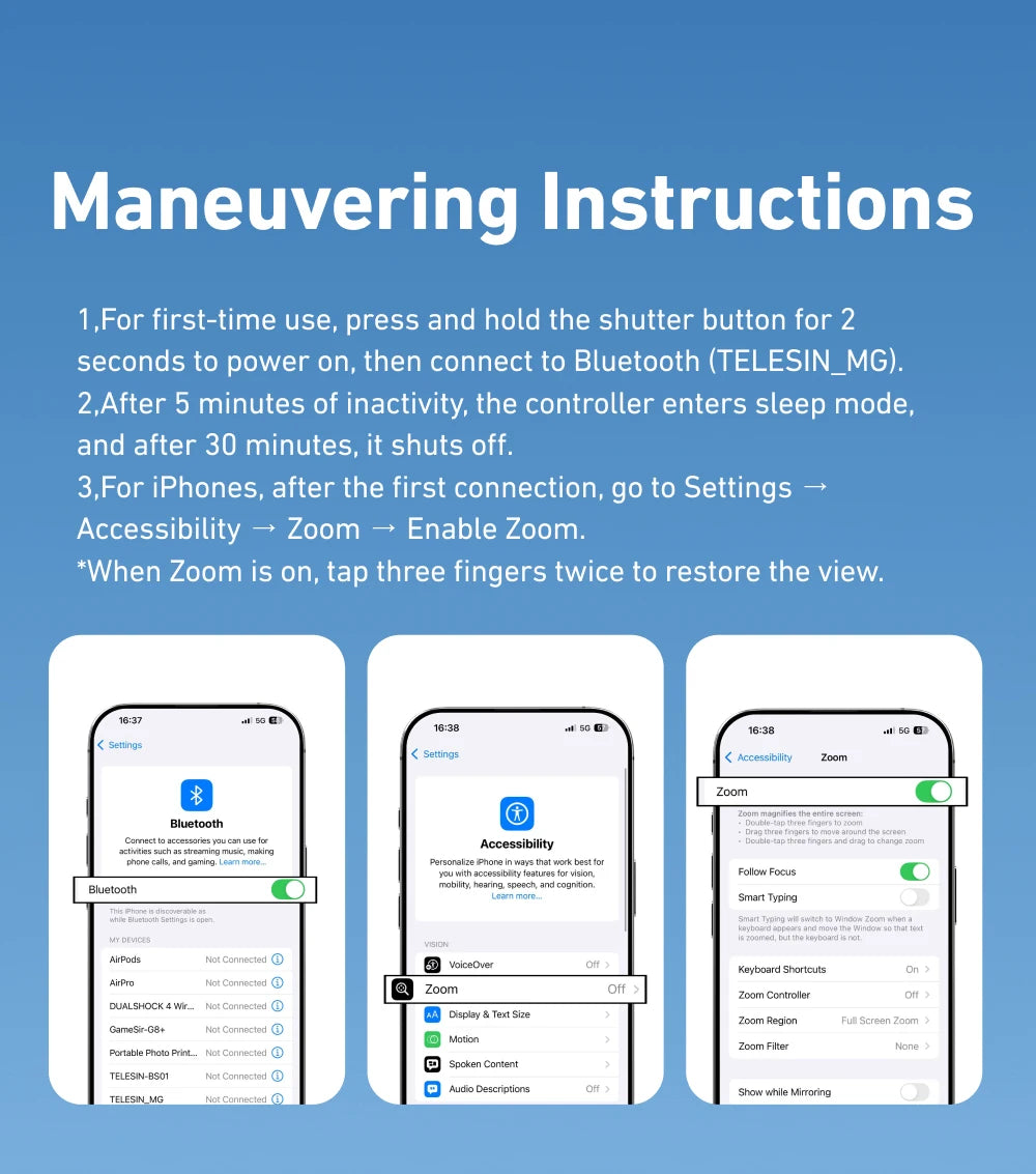 Empuñadura Magnética TELESIN Fun Shot con Control Remoto – Soporte de Cámara para Teléfonos Android e iOS