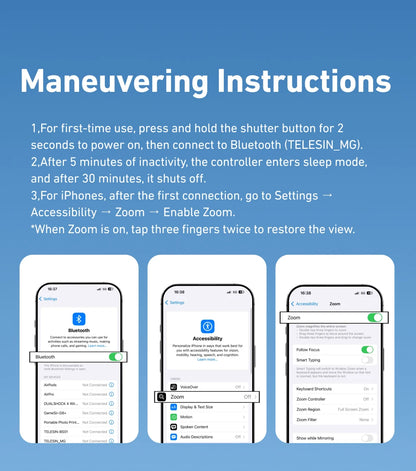 Empuñadura Magnética TELESIN Fun Shot con Control Remoto – Soporte de Cámara para Teléfonos Android e iOS
