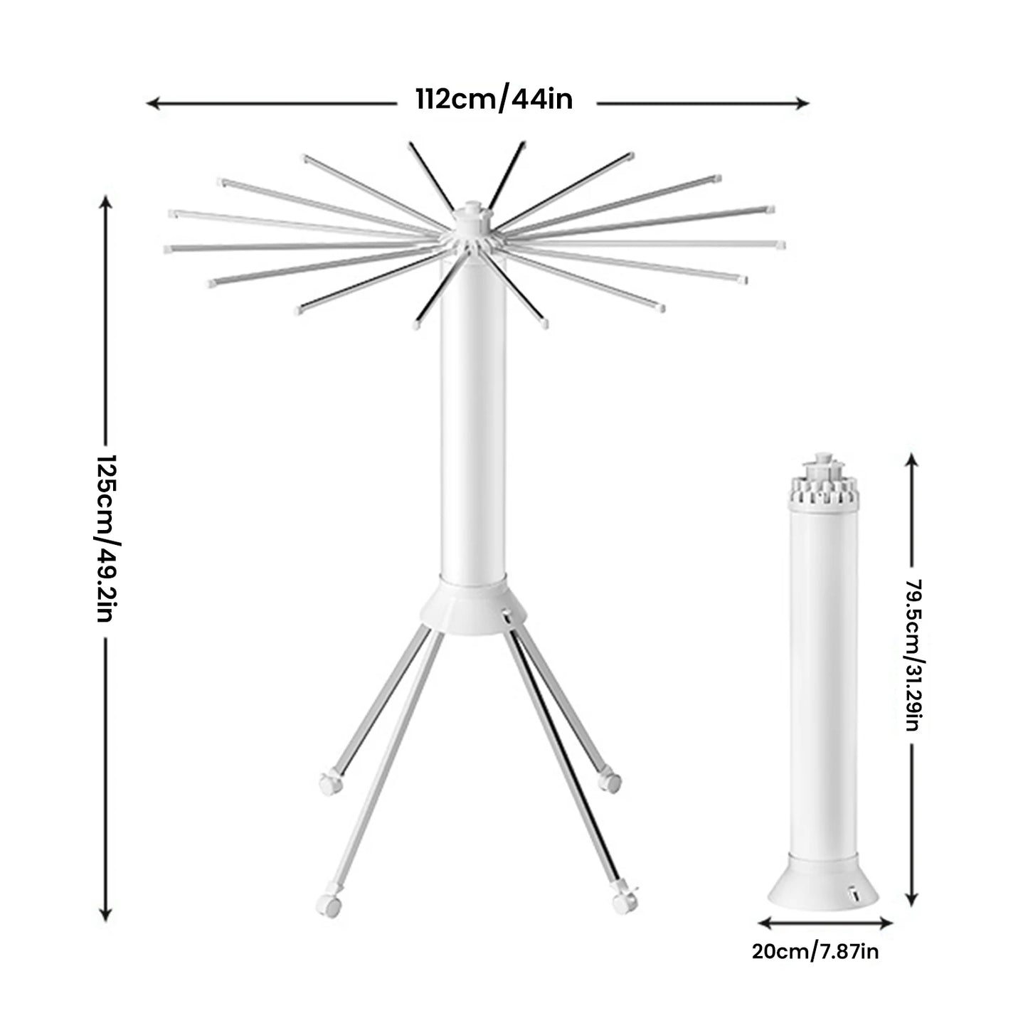 Tendedero Plegable Tipo Pulpo con 3/2/1 Niveles – Portátil, Giratorio y de Pie para Interior o Balcón
