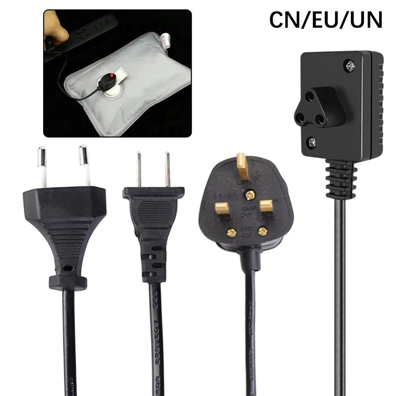 Hot Water Bottle Charging Cable Power Plug Electric Bag Hand Warmer Pocket Rechargeable Plug Outdoor Portable