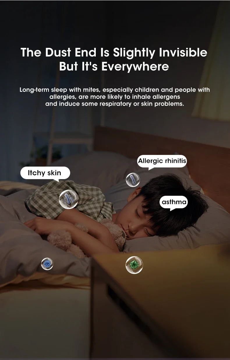 Aspiradora Inalámbrica para Ácaros – Esterilizador UV y Limpieza Profunda