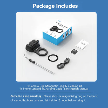 Empuñadura Magnética TELESIN Fun Shot con Control Remoto – Soporte de Cámara para Teléfonos Android e iOS