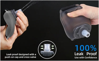 Botella de Agua de Muñeca 200 ml – Portátil, Manos Libres y Reutilizable para Running, Ciclismo y Deportes al Aire Libre