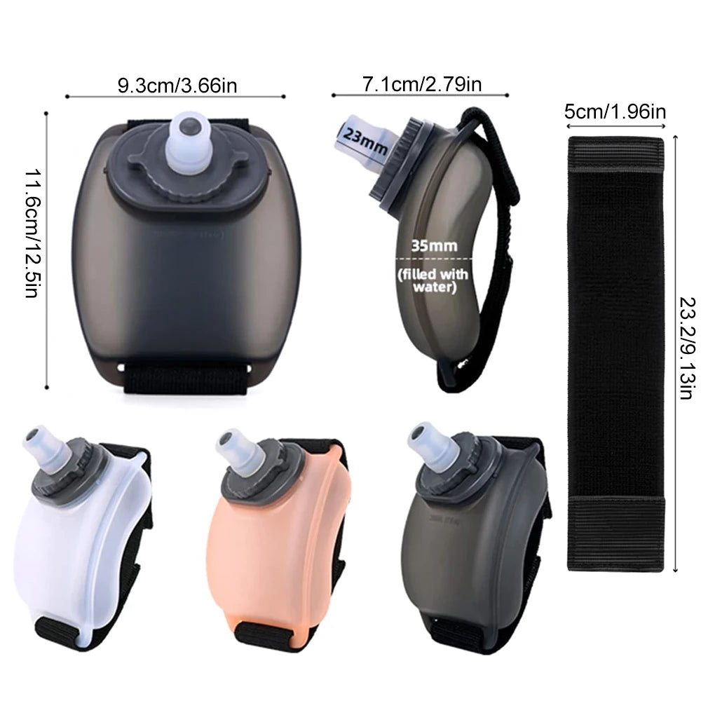 Botella de Agua de Muñeca 200 ml – Portátil, Manos Libres y Reutilizable para Running, Ciclismo y Deportes al Aire Libre