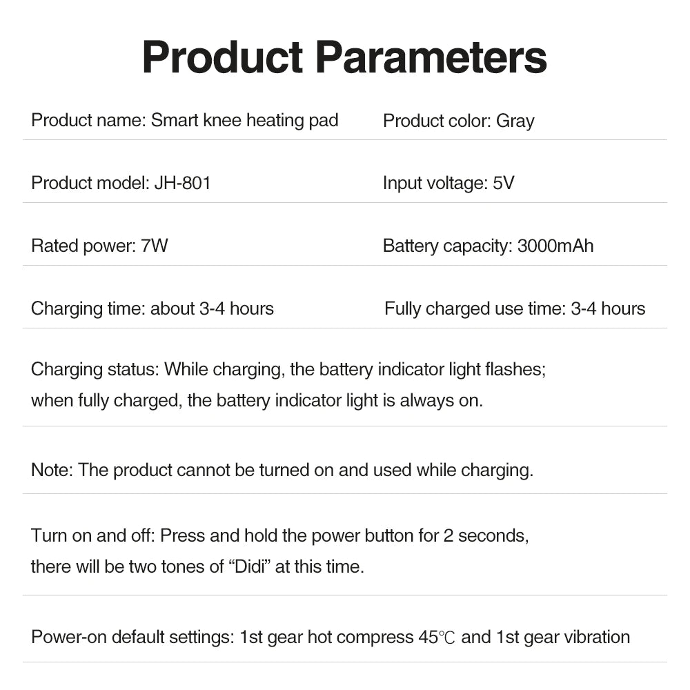 Masajeador Eléctrico de Rodilla con Calor y Vibración – Alivio para Articulaciones y Músculos