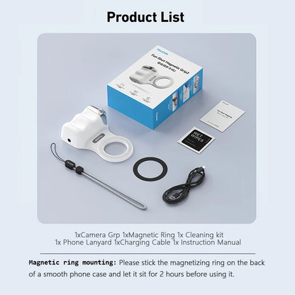 Empuñadura Magnética TELESIN Fun Shot con Control Remoto – Soporte de Cámara para Teléfonos Android e iOS