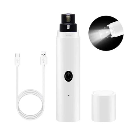 Cortauñas Eléctrico para Mascotas – Recargable con Luz LED, Silencioso y Seguro para Perros y Gatos