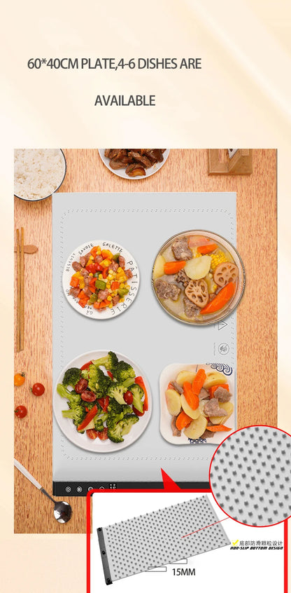 Alfombrilla Calefactora de Silicona para Comida – Con Temperatura Ajustable