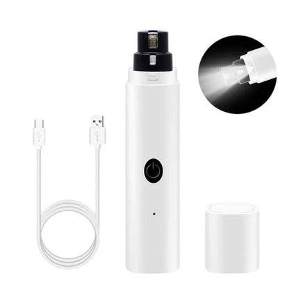 Cortauñas Eléctrico para Mascotas – Recargable con Luz LED, Silencioso y Seguro para Perros y Gatos
