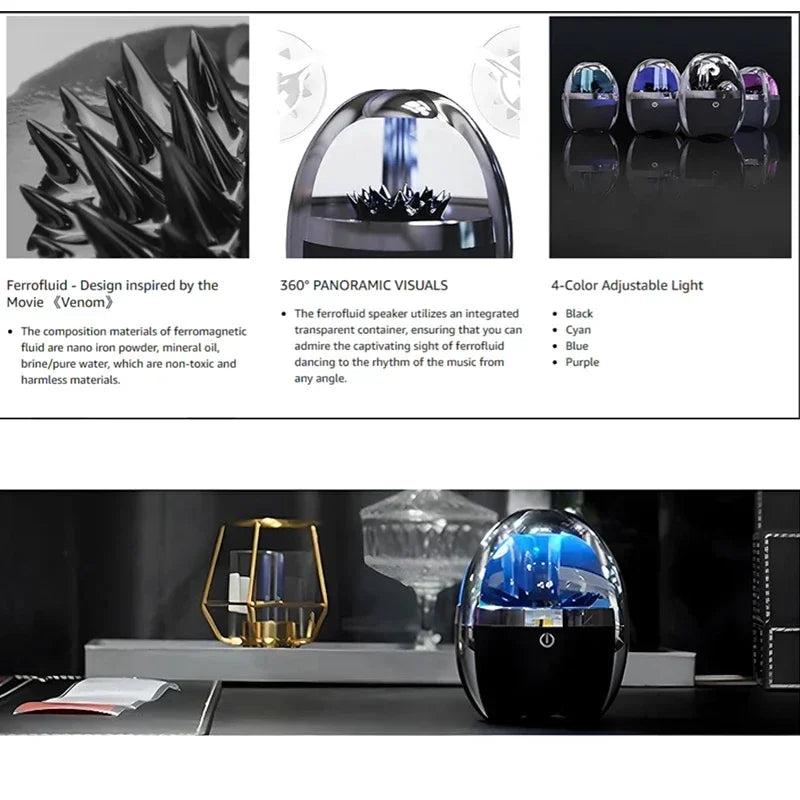 Mini Bocina Bluetooth 2025 – Ballena LED con Fluido Magnético