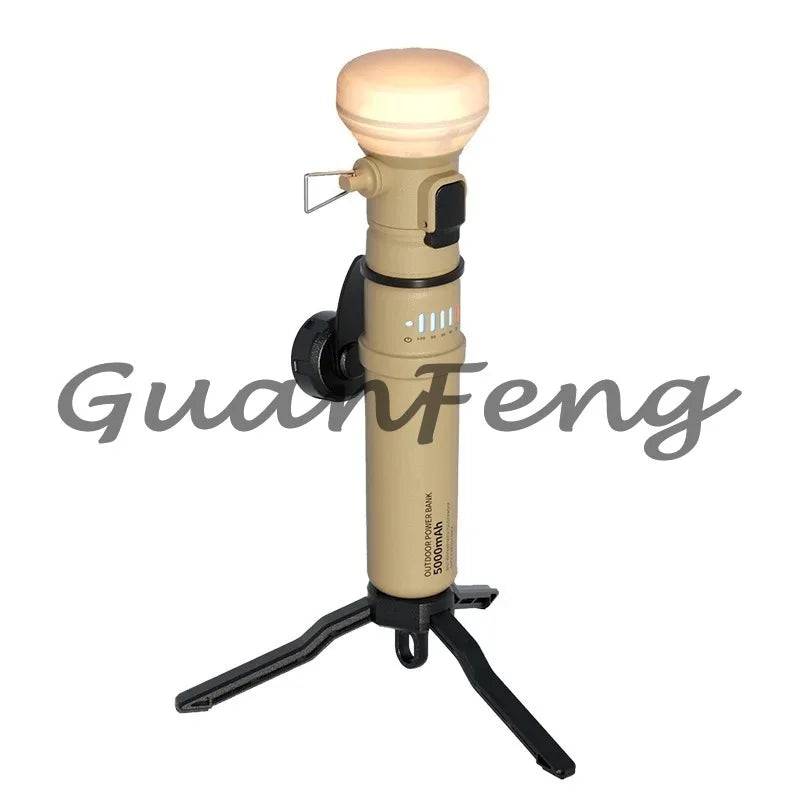 Power Bank Multifuncional con Luz Retro para Camping