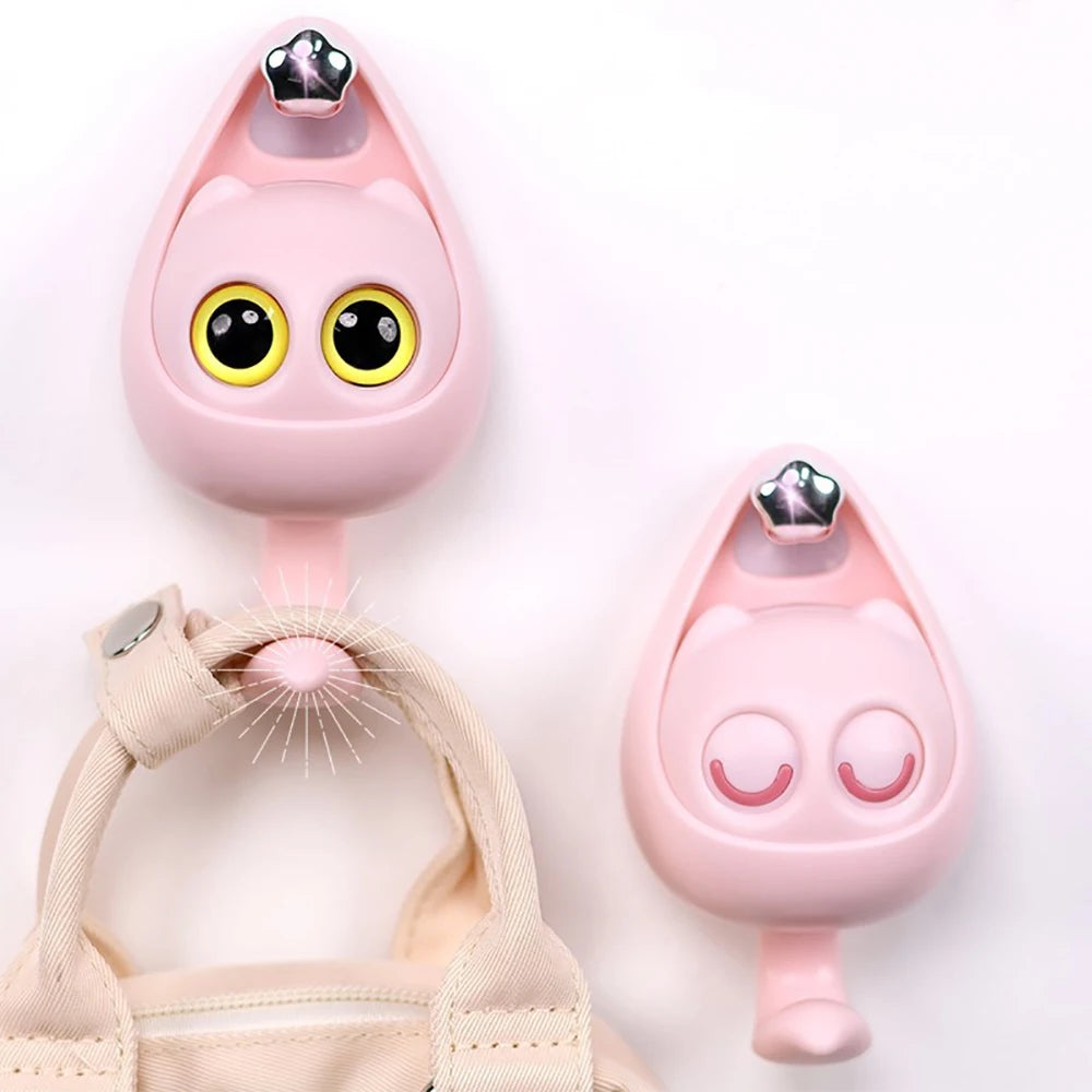 Gancho Adhesivo Decorativo con Diseño de Gato de Ojos Grandes – Práctico, Tierno y Fácil de Instalar