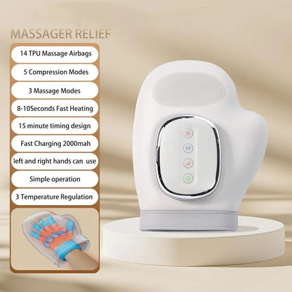 Masajeador de Manos con Calor y Compresión – Alivio para Dedos, Muñeca y Dolores por Artritis o Túnel Carpiano