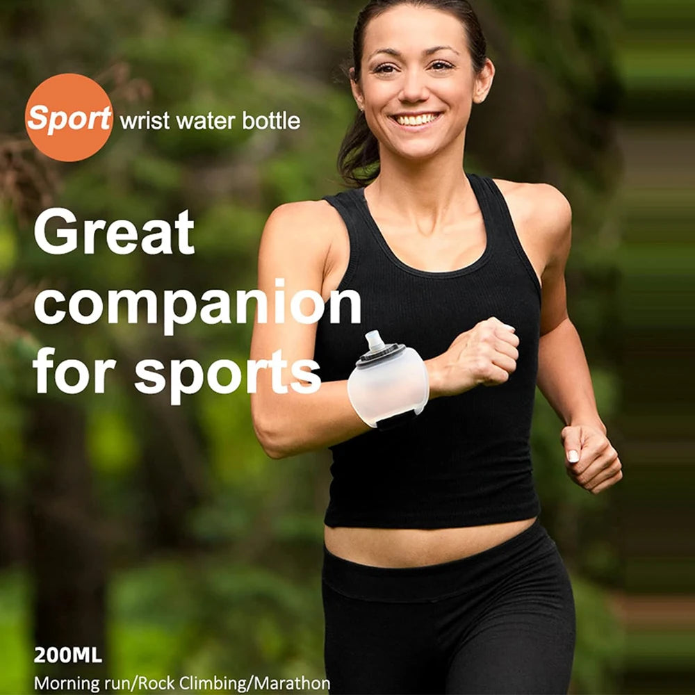 Botella de Agua de Muñeca 200 ml – Portátil, Manos Libres y Reutilizable para Running, Ciclismo y Deportes al Aire Libre