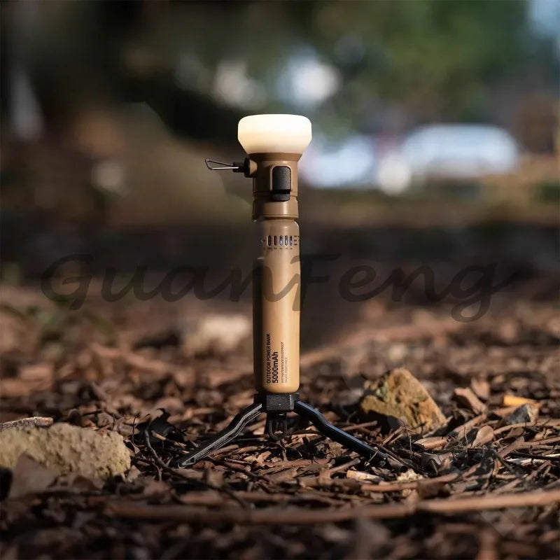 Power Bank Multifuncional con Luz Retro para Camping