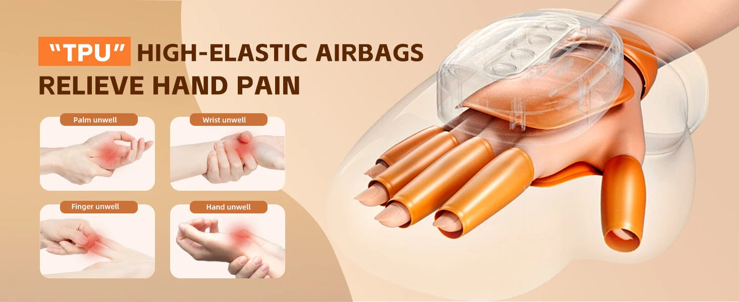 Masajeador de Manos con Calor y Compresión – Alivio para Dedos, Muñeca y Dolores por Artritis o Túnel Carpiano