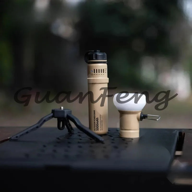 Power Bank Multifuncional con Luz Retro para Camping