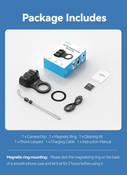 Empuñadura Magnética TELESIN Fun Shot con Control Remoto – Soporte de Cámara para Teléfonos Android e iOS