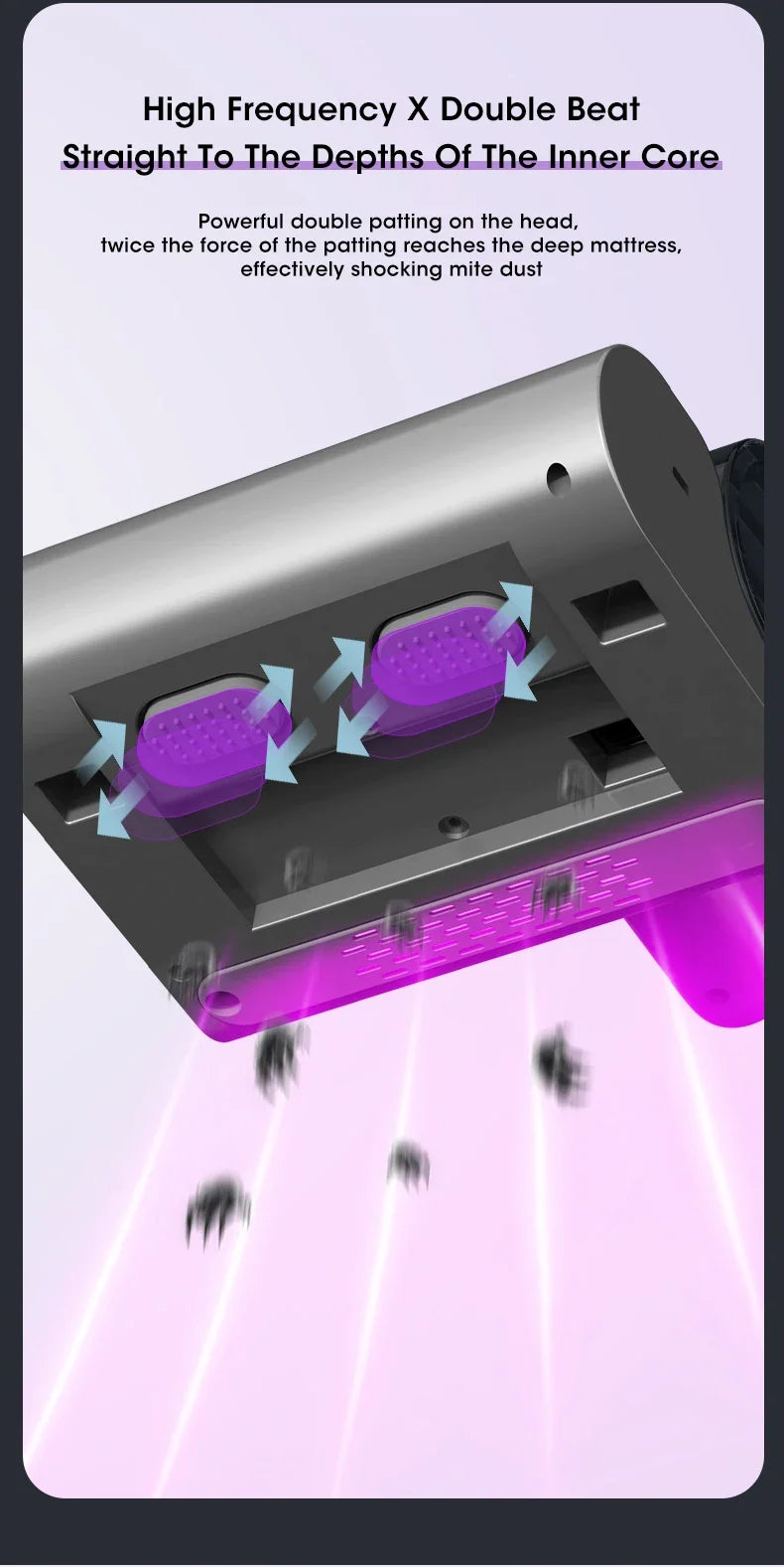 Aspiradora Inalámbrica para Ácaros – Esterilizador UV y Limpieza Profunda