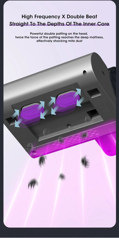 Aspiradora Inalámbrica para Ácaros – Esterilizador UV y Limpieza Profunda